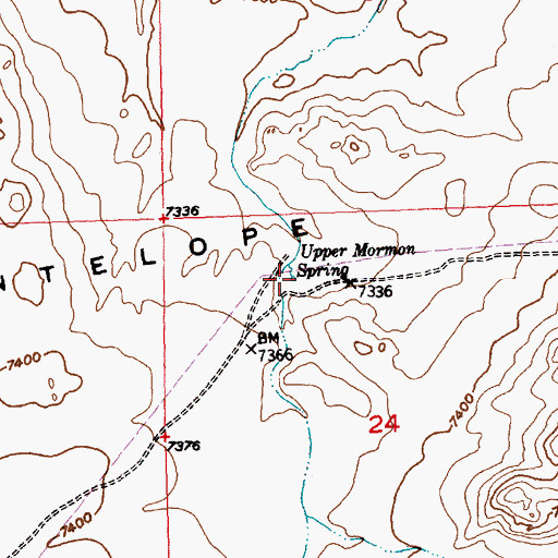Topographic Map of Upper Mormon Spring, WY