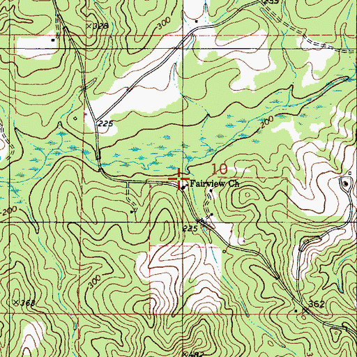 Topographic Map of Fairview Church, AL