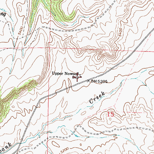 Topographic Map of Upper Nowood School, WY