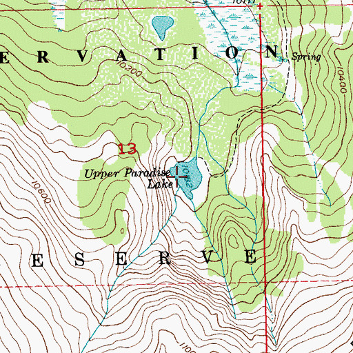 Topographic Map of Upper Paradise Lake, WY
