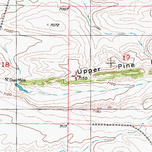 Topographic Map of Upper Pine Ridge, WY