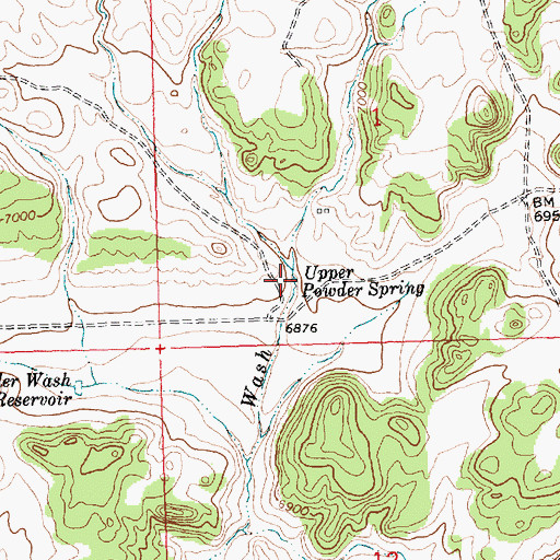 Topographic Map of Upper Powder Spring, WY