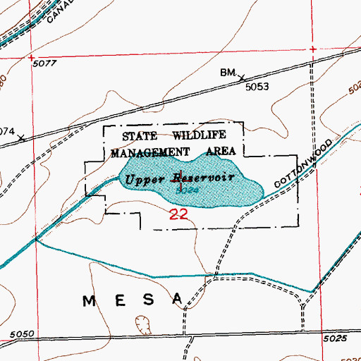 Topographic Map of Upper Reservoir, WY