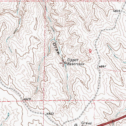 Topographic Map of Upper Reservoir, WY