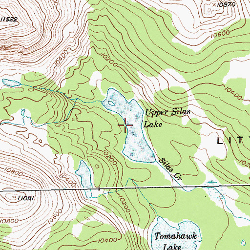 Topographic Map of Upper Silas Lake, WY