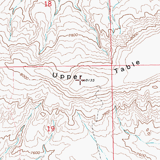Topographic Map of Upper Table, WY
