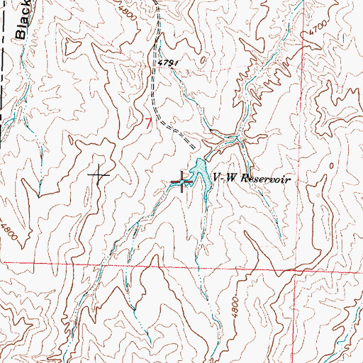 Topographic Map of V W Reservoir, WY