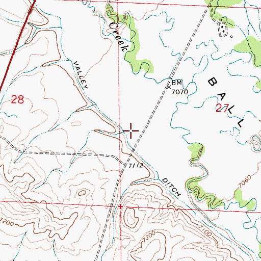 Topographic Map of Valley Ditch, WY
