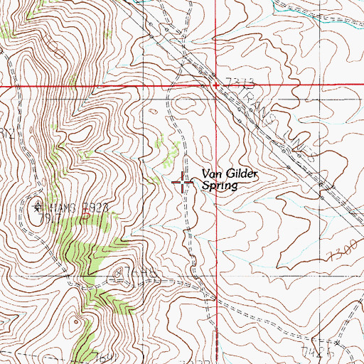 Topographic Map of Van Gilder Spring, WY