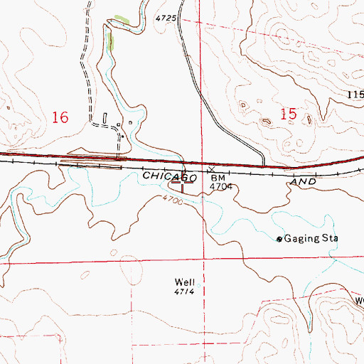Topographic Map of Van Tassell Creek, WY