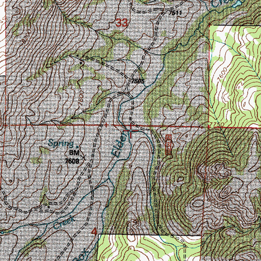 Topographic Map of Van Wormer Creek, WY