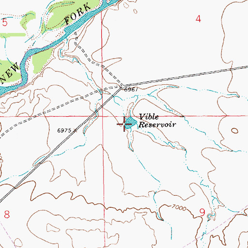 Topographic Map of Vible Reservoir, WY