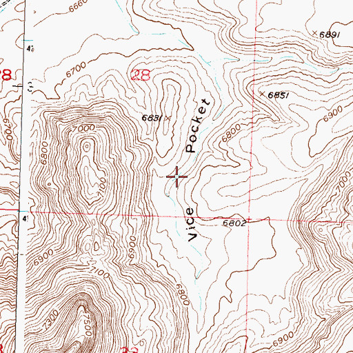 Topographic Map of Vice Pocket, WY