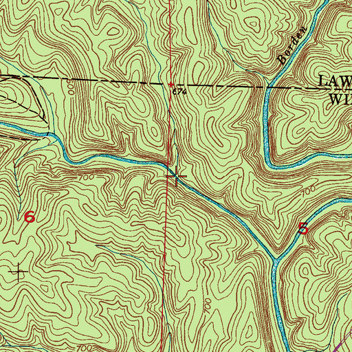 Topographic Map of Fall Creek, AL