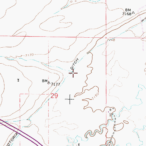 Topographic Map of Victoria Ditch, WY
