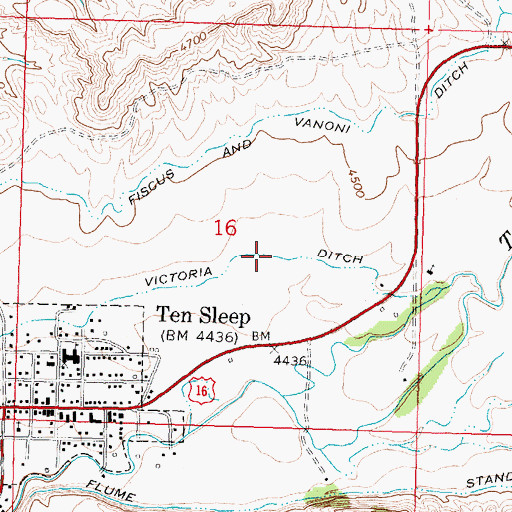 Topographic Map of Victoria Ditch, WY