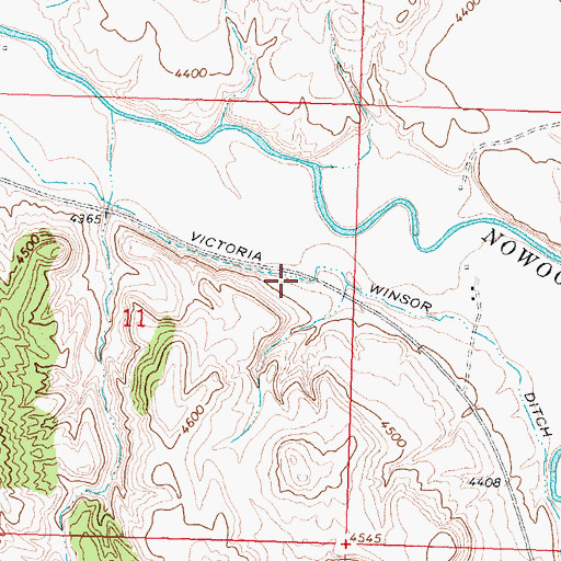 Topographic Map of Victoria Winsor Ditch, WY