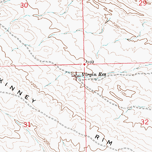Topographic Map of Virgin Reservoir, WY