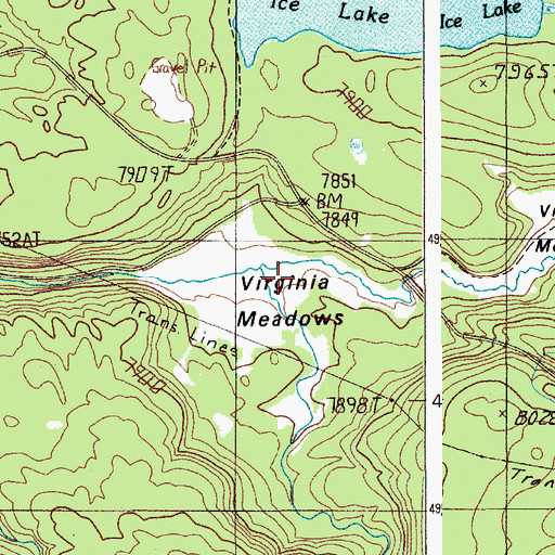 Topographic Map of Virginia Meadows, WY