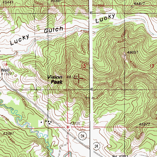 Topographic Map of Vision Peak, WY