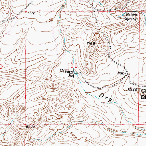 Topographic Map of Vivian Reservoir, WY