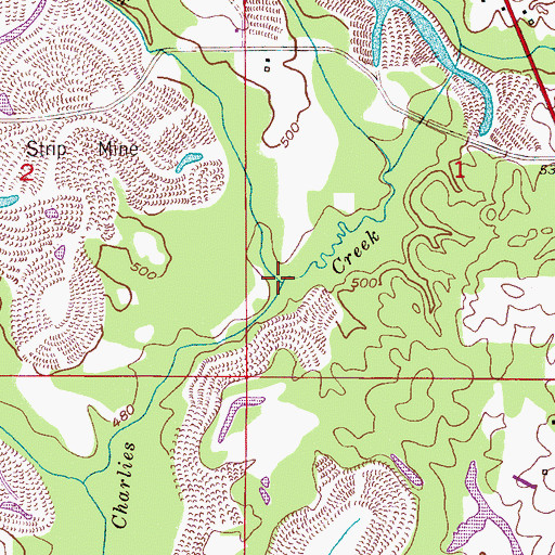 Topographic Map of Far Crooked Creek, AL