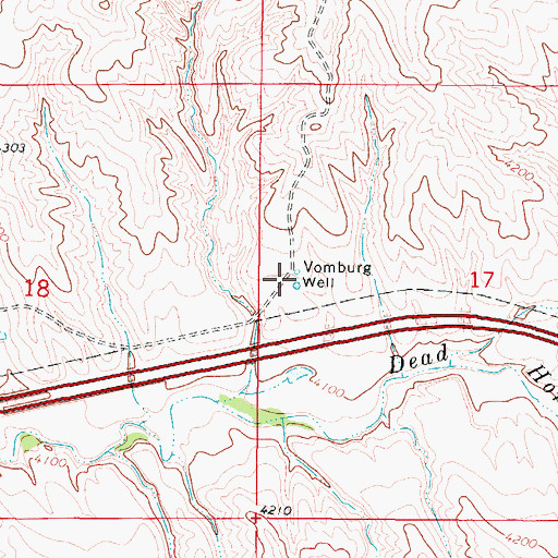 Topographic Map of Vomburg Well, WY