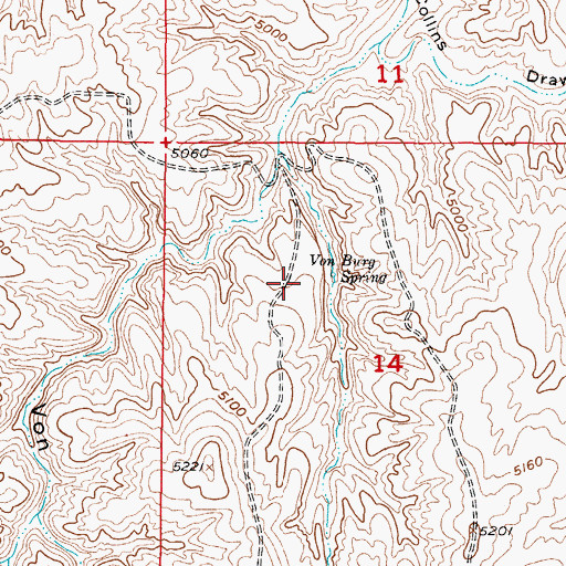 Topographic Map of Von Burg Spring, WY