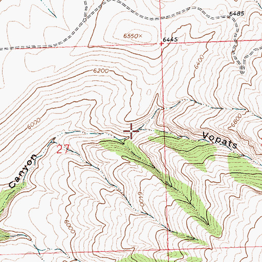 Topographic Map of Vopats Canyon, WY