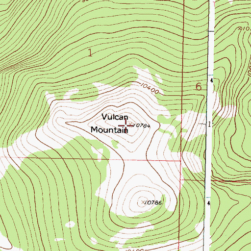 Topographic Map of Vulcan Mountain, WY