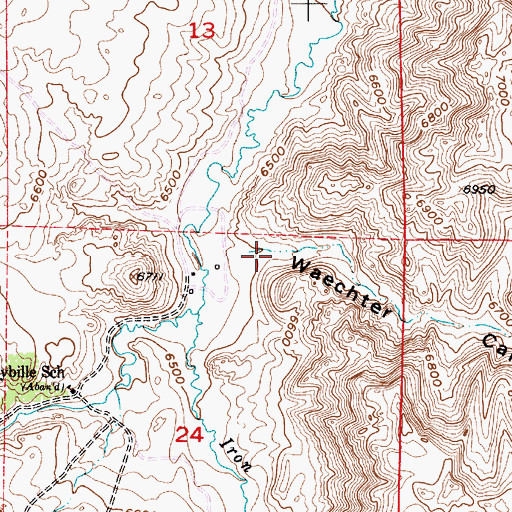 Topographic Map of Waechter Canyon, WY