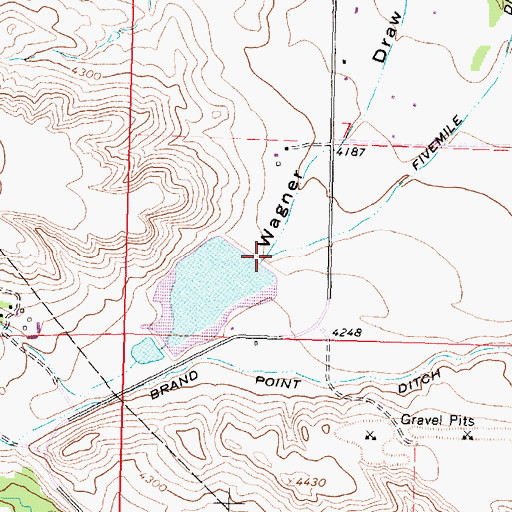 Topographic Map of Wagner Draw, WY