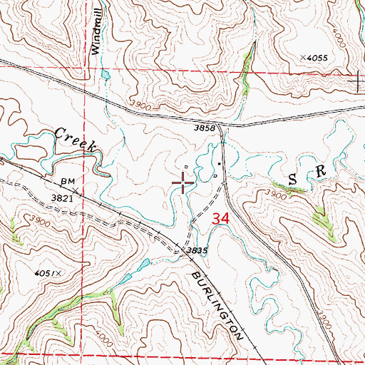 Topographic Map of Wagner Prong Dutch Creek, WY