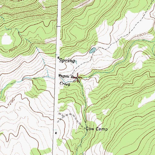 Topographic Map of Wagon Box Creek, WY