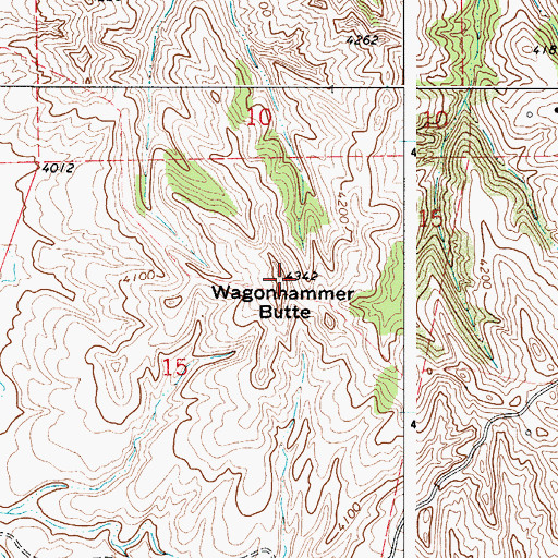 Topographic Map of Wagonhammer Butte, WY