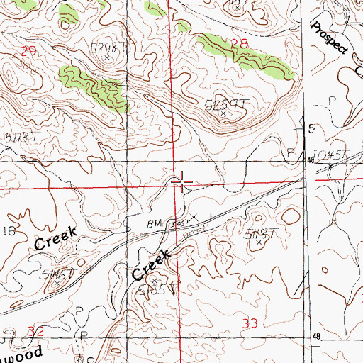Topographic Map of Wagonhound Creek, WY