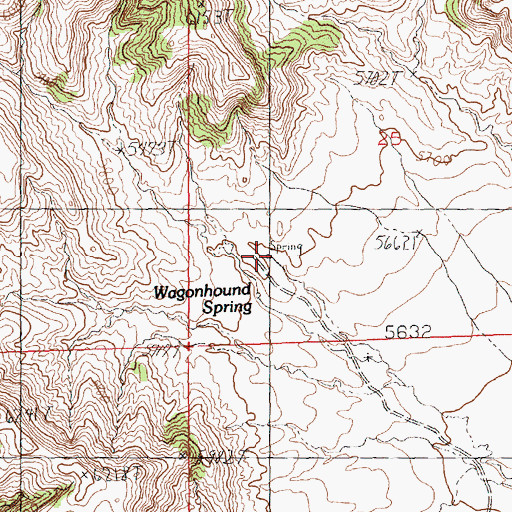 Topographic Map of Wagonhound Spring, WY