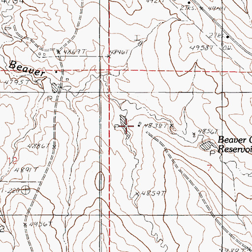 Topographic Map of Wagstaff Ranch, WY