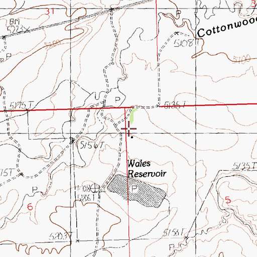 Topographic Map of Wales Ranch, WY
