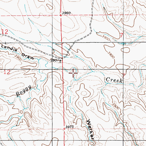Topographic Map of Walker Draw, WY