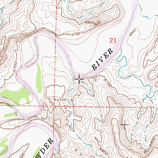 Topographic Map of Wall Creek, WY