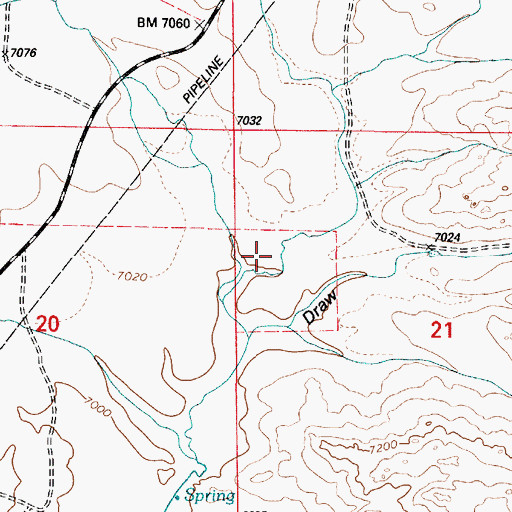Topographic Map of Wallace Draw, WY