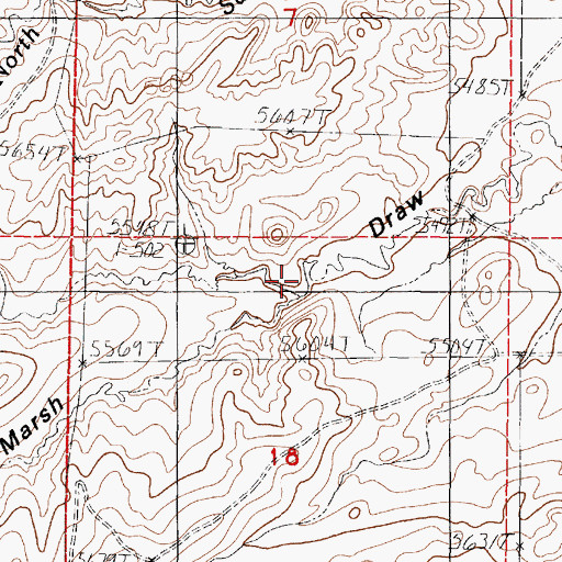 Topographic Map of Wallace Draw, WY