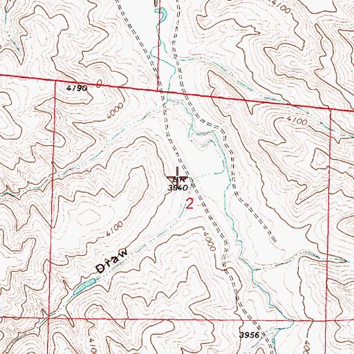 Topographic Map of Wallow Draw, WY