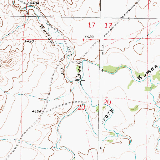 Topographic Map of Wallows Creek, WY