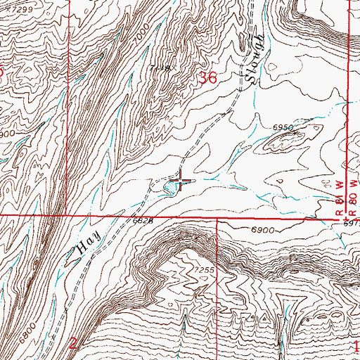 Topographic Map of Walsh Draw, WY