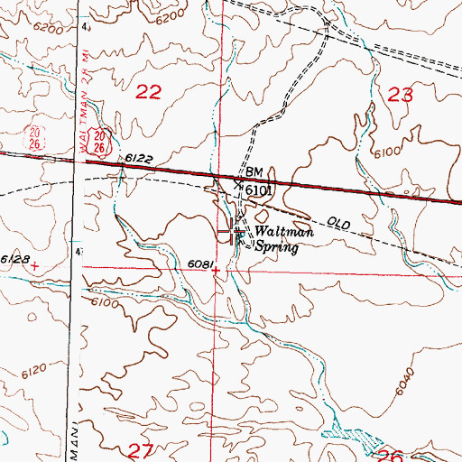 Topographic Map of Waltman Spring, WY