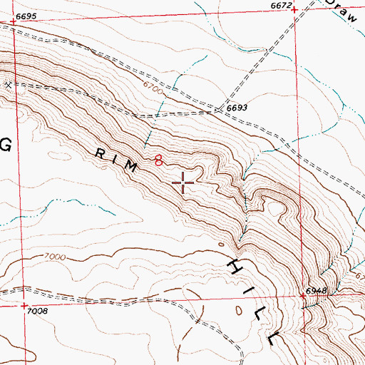 Topographic Map of Wamsutter Rim, WY