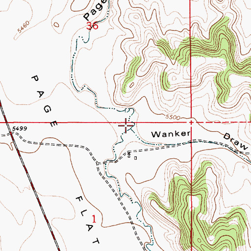 Topographic Map of Wanker Draw, WY