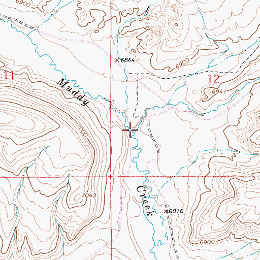 Topographic Map of Warfield Creek, WY